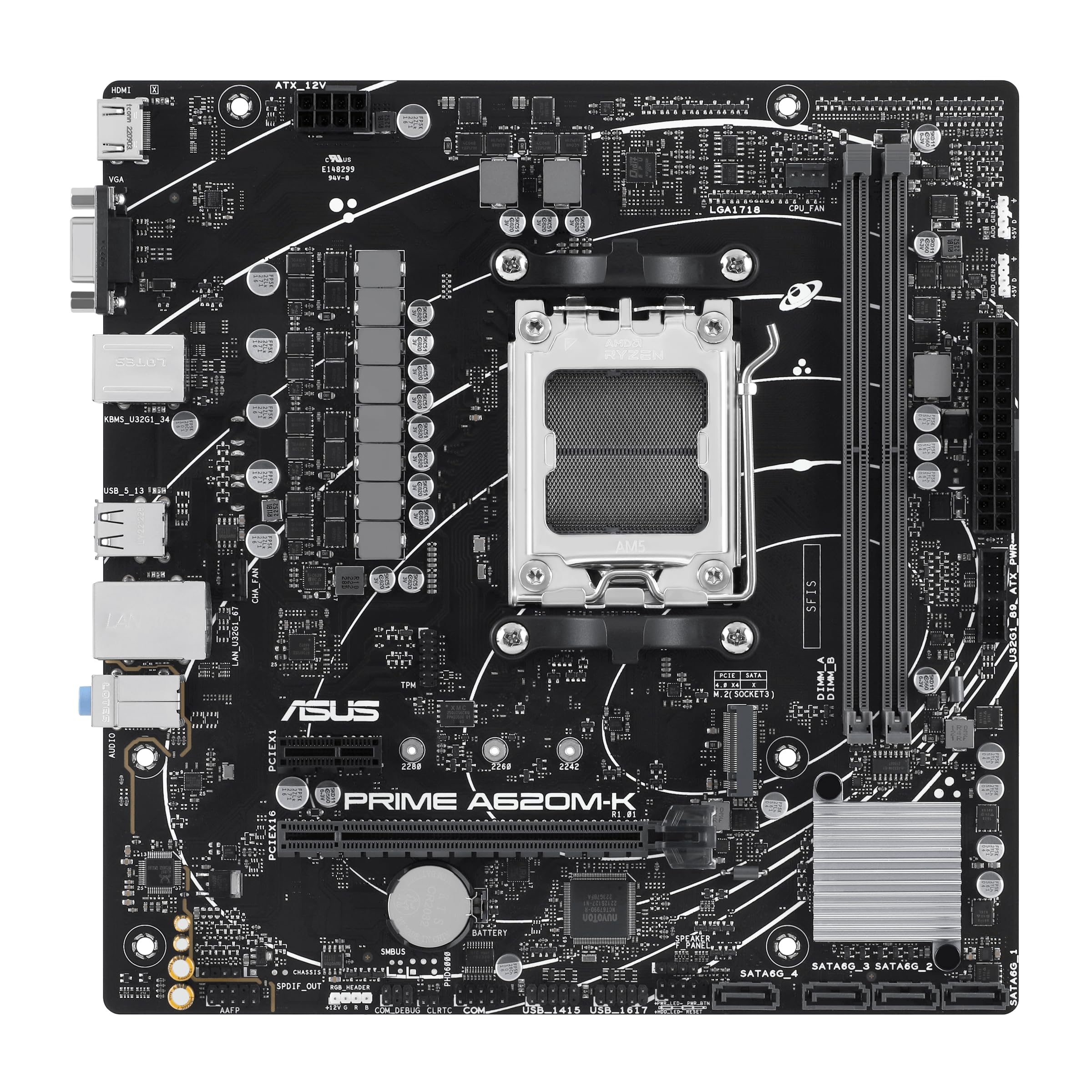 Amazon | ASUS Prime A620M-K マザーボード (AM5/2xDDR5/HDMI/DP/VGA/M